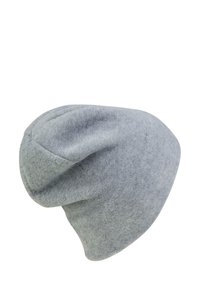 Gray wool beanie with a soft texture, slightly slouchy design, and no visible hardware or patterns.