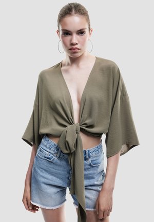 OVERSIZED KIMONO. - Blouse - khaki