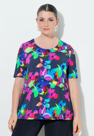 FLORAL SHORT SLEEVE SLINKY - T-Shirt print - dark marine