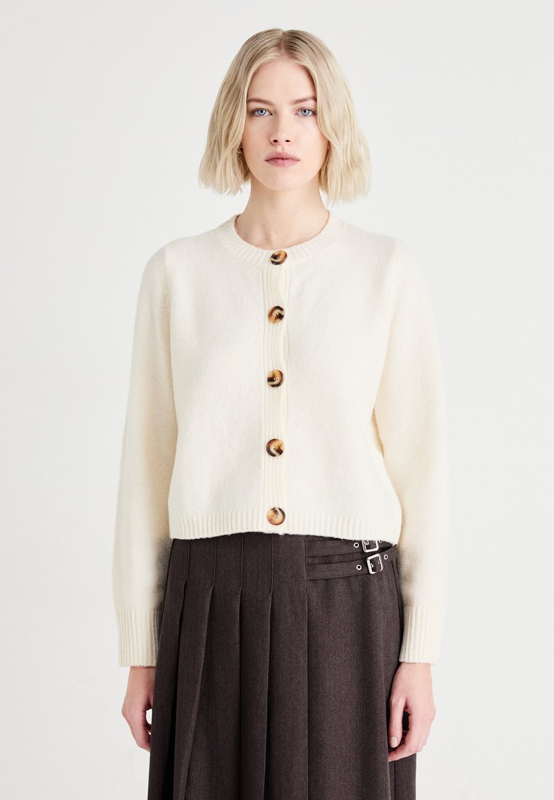Vero Moda VMBOOM NECK BUTTON CARDIGAN  - Cardigan - birch melange