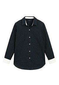 Button-down blouse - mottled dark blue