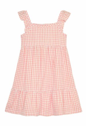 FRILL SHOULDER TIERED-REGULAR FIT - Dnevna obleka - pink gingham