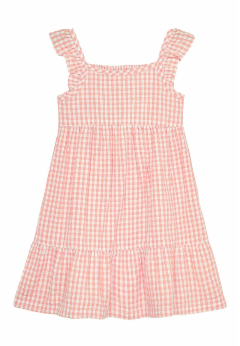 JoJo Maman Bébé FRILL SHOULDER TIERED-REGULAR FIT - Denní šaty - pink gingham