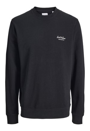 Felpa nera a manica lunga con scollo tondo e piccolo logo bianco "Jack & Jones Archive Selection" sulla parte superiore sinistra del petto.