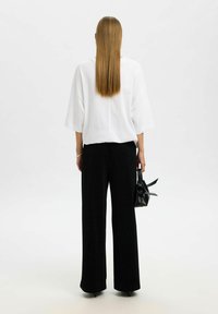 Selected Femme HIGH WAIST  GLITZER - Broek - black