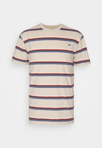 Lee STRIPE TEE - Nyomott mintás póló - greige