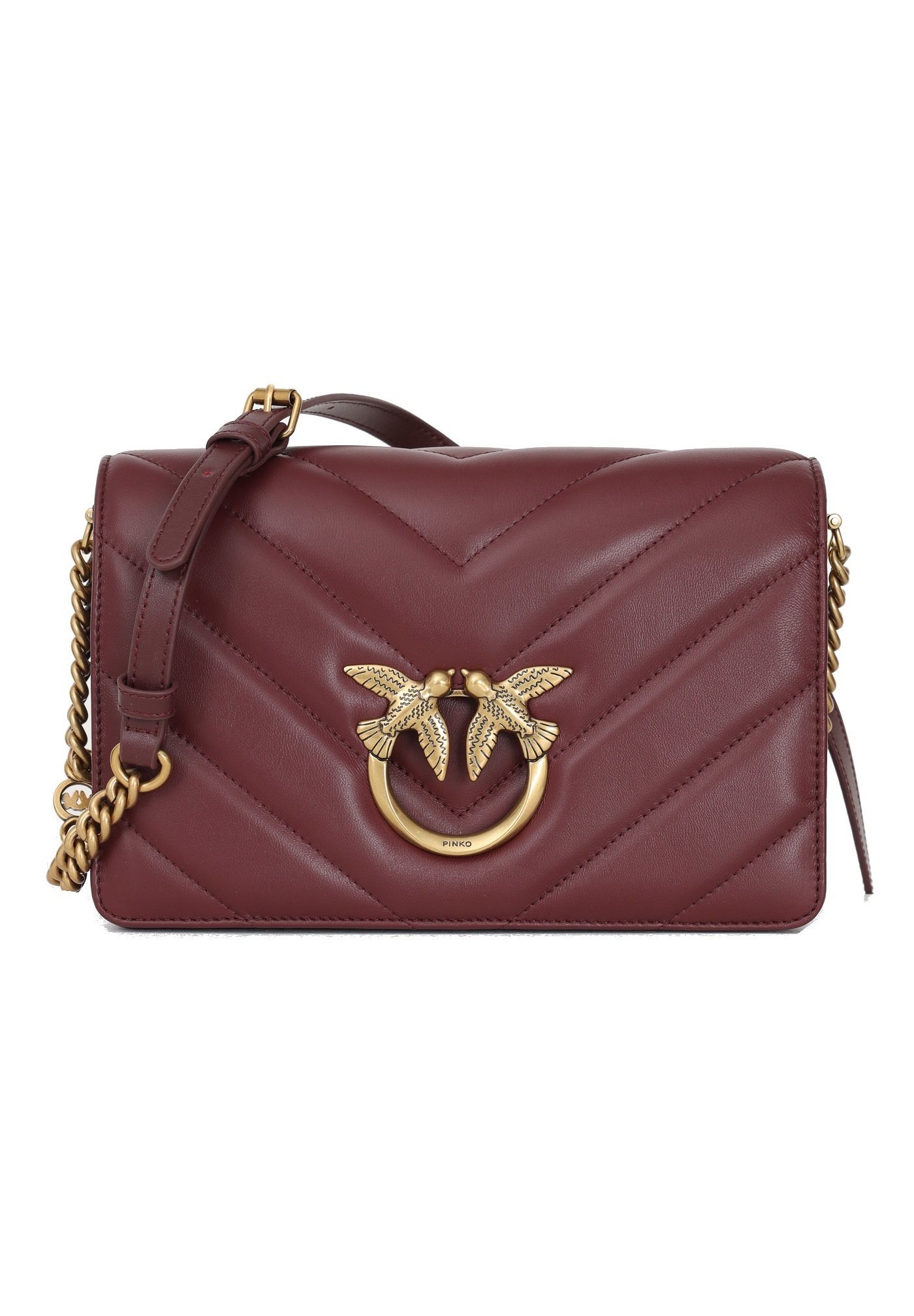 Sac Pinko Bag Bordeaux Sac à Main En Cuir Love Bag Pinko Bordeaux