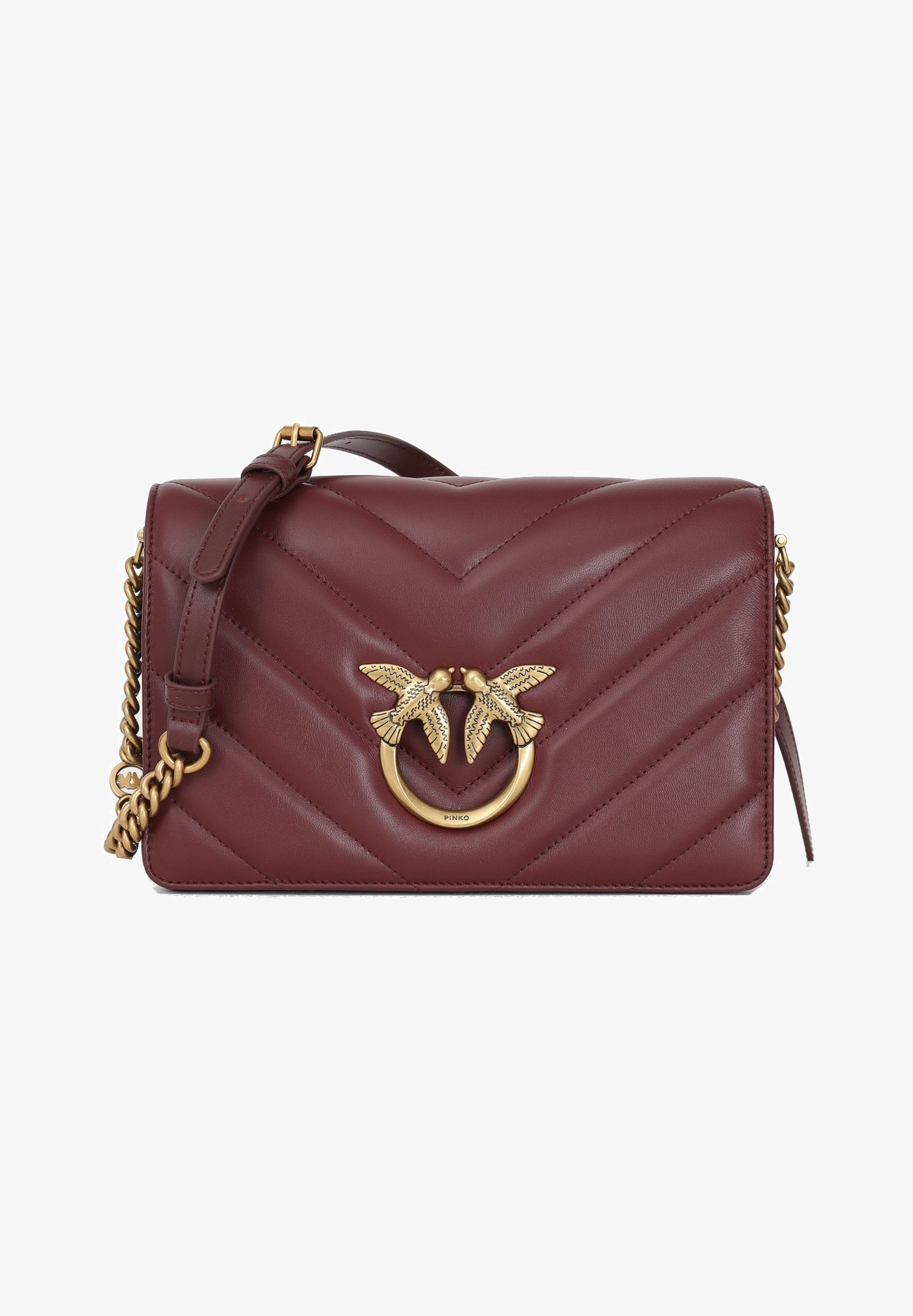 Sac Pinko Bag Bordeaux Sac à Main En Cuir Love Bag Pinko Bordeaux