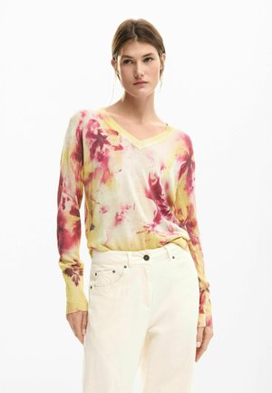 LIGHTWEIGHT FLORAL SWEATER - Neule - pink