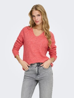 ONLCAMILLA V-NECK L/S NOOS  - Strickpullover - cayenne