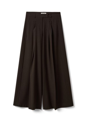 Stefanel, FORMAL WIDE-LEG TROUSERS. - Pantalones - dark brown