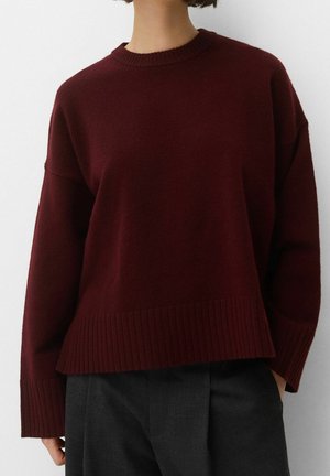 Bershka, Pullover - dark red
