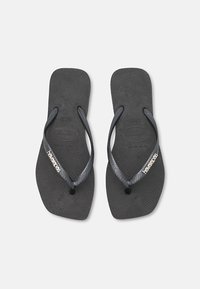 Havaianas - SLIM SQUARE LOGO METALLIC - Pool shoes - black/silver Thumbnail Image 1
