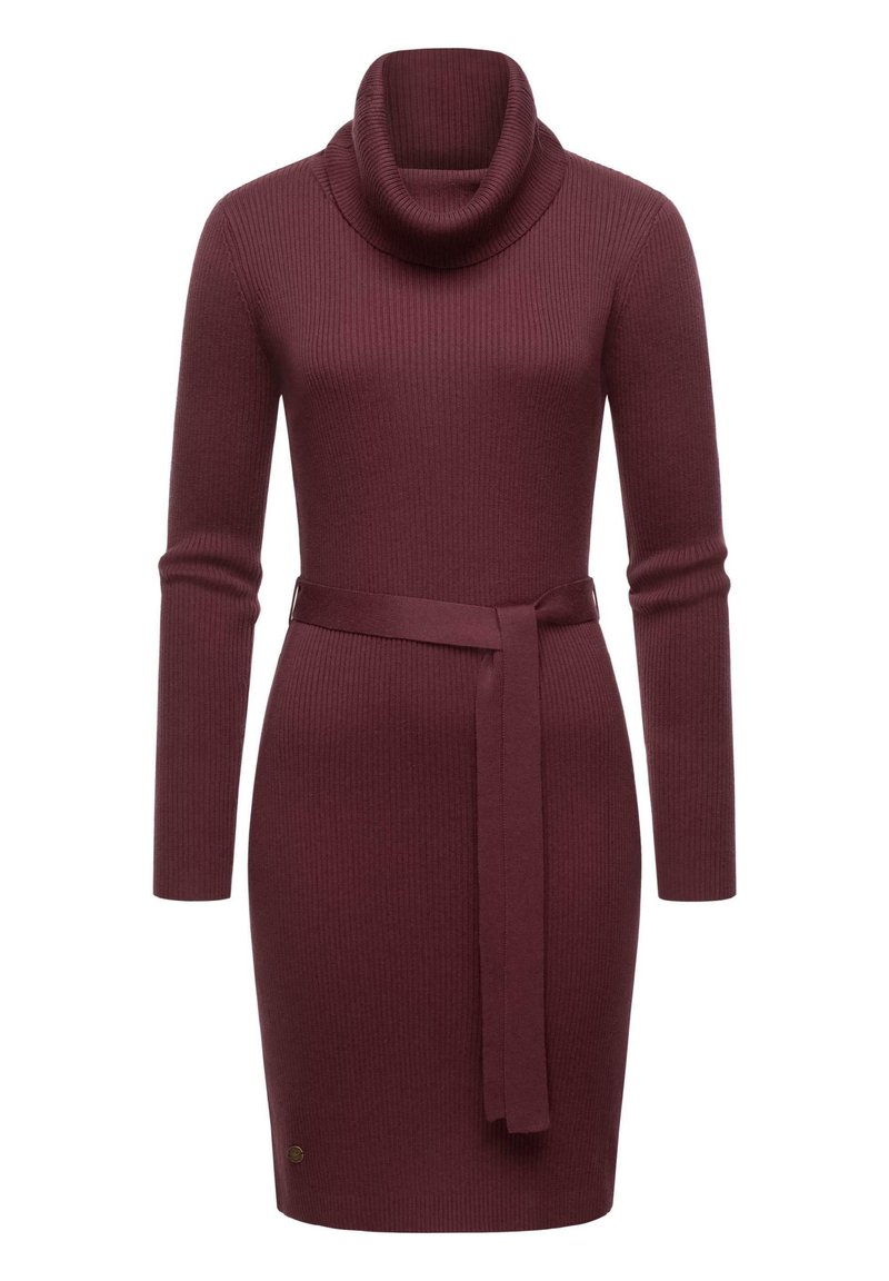 Ragwear MIYYA - Stickad klänning - wine red