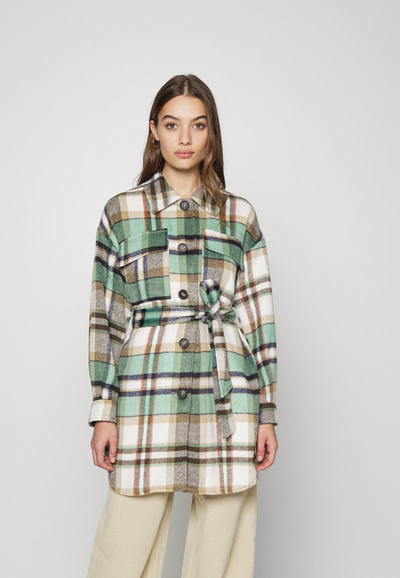 Damen Parkas | ONLY ONLJOAN LIFE BELT SHACKET Kurzmantel creme de menthe/beige - RQ36640 Damen Parkas | ONLY ONLJOAN LIFE BELT SHACKET Kurzmantel creme de menthe/beige - RQ36640