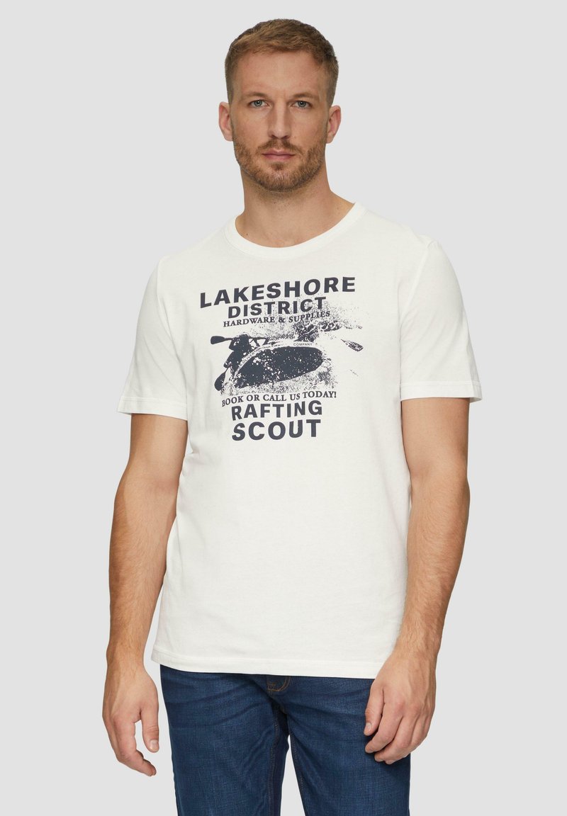 s.Oliver MIT FRONTPRINT - T-shirt print - weiß