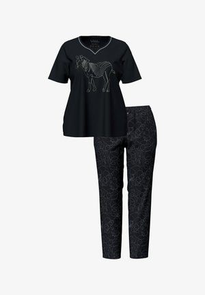 Ulla Popken, SAFARI LINE TWO PIECE PAJAMA SET - Yöasusetti - black