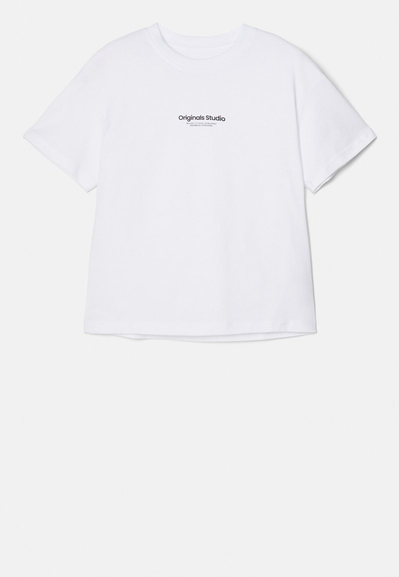 Jack & Jones Junior JORVESTERBRO SS CREW NECK NOOS - Trükipildiga T-särk - bright white