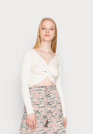 WRAP FRONT JUMPER - Svetr - white