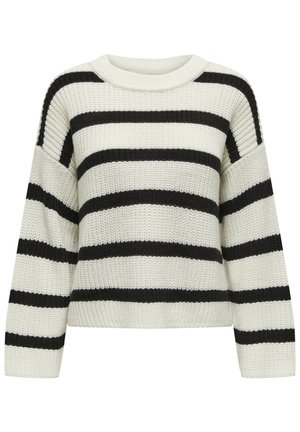 JDY JUSTY LS STRIPE NOOS - Trui - eggnog