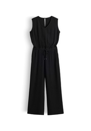 OPUS, LOOSE SEERSUCKER WAIST - Jumpsuit - black