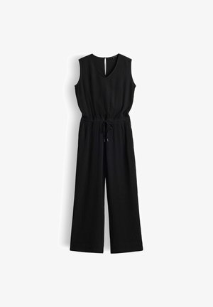OPUS, LOOSE SEERSUCKER WAIST - Jumpsuit - black