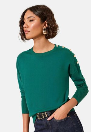 REGULAR FIT BUTTON SHOULDER  - Pullover - green