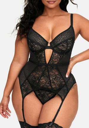 LYNN UNLINED PLUS BUSTIER  PASTEL ROSE TAN - Corset - jet black