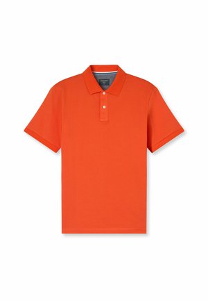 Polo shirt orange en un mélange de coton lisse, avec un col classique, une patte de boutonnage à trois boutons et des manches courtes. Pas de motifs ni d'accents.