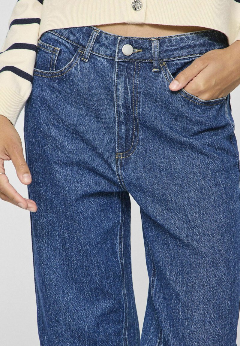 Vila Vikelly Jaf HW Straight Jeans-NOOS, Medium Blue Denim/Detail:wash Mbd010, 36W x 32L