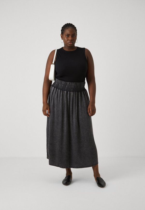 CARBAHA LONG SMOCK SKIRT - Denim skirt4