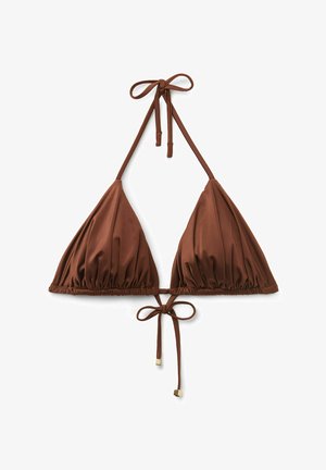 Calzedonia, SHINY SATIN TRIANGLE - Bikinitop - brown