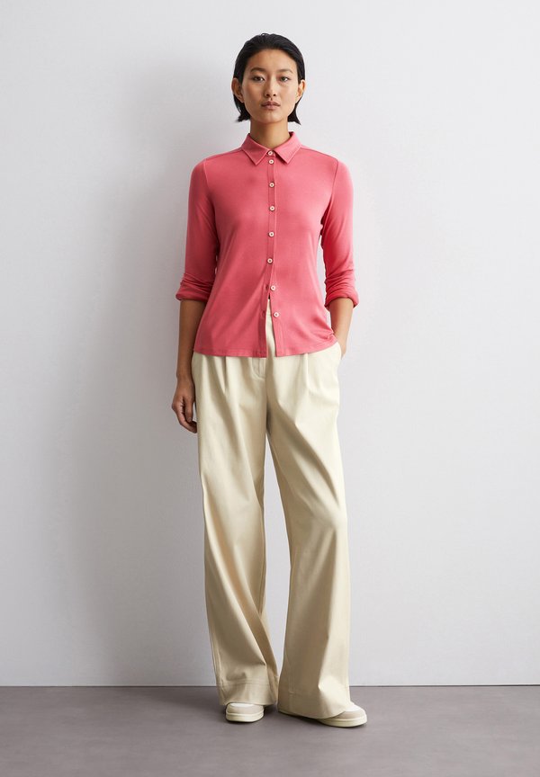 BLOUSE LONG SLEEVE COLLAR BUTTON PLACKET - Button-down blouse - blushed berry2