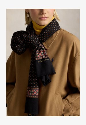 Polo Ralph Lauren, FOULARD WOOL FRINGE SCARF - Écharpe - wine multi