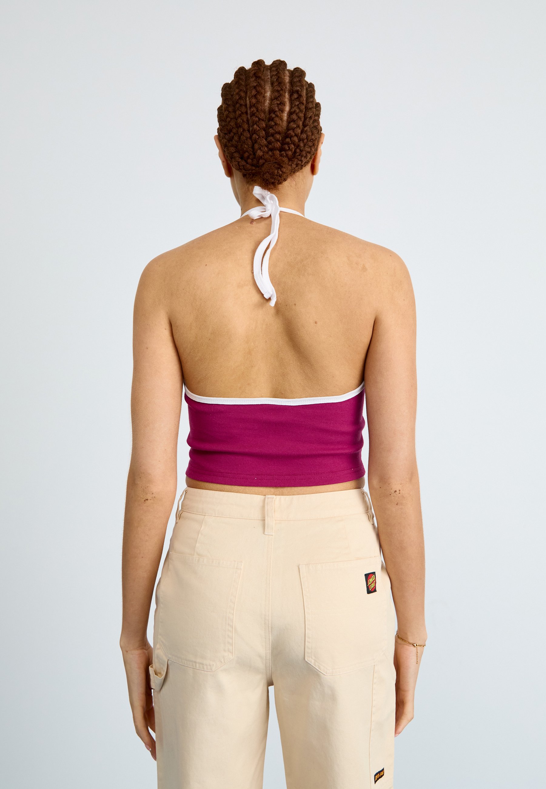 売れ筋商品|||サンタクルーズ Tシャツ レディース トップス GLINT FRONT HALTER  - Top - sangria/white Santa Cruz GLINT FRONT HALTER - Top - sangria/white/light
