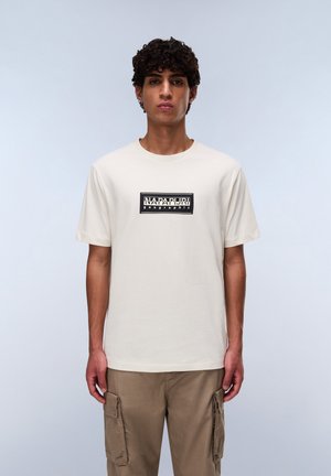 LOGO - Print T-shirt - beige dimity