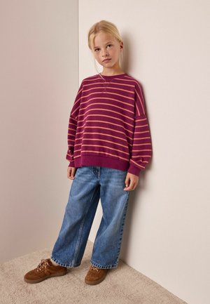 Next, REGULAR FIT - OVERSIZED COSY RIB SWEATSHIRT - Sweatshirt - burgundy stripe