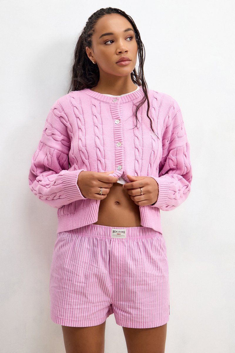 BDG Urban Outfitters STRIPE BOXER - Šortky - pink