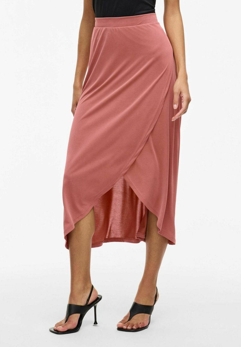 VILA HIGH WAIST - Maksihame - brick dust