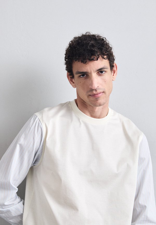 CONTRAST SLEEVE - Long sleeved top - parchment4