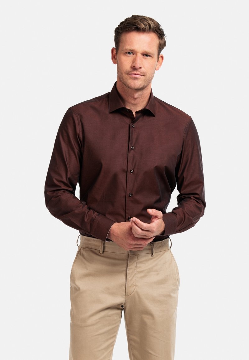 GIORDANO Zakelijk overhemd - dark ochre