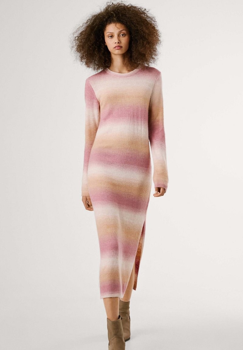 Pepe Jeans Gebreide jurk donkerroze Pepe Jeans Gebreide jurk donkerroze