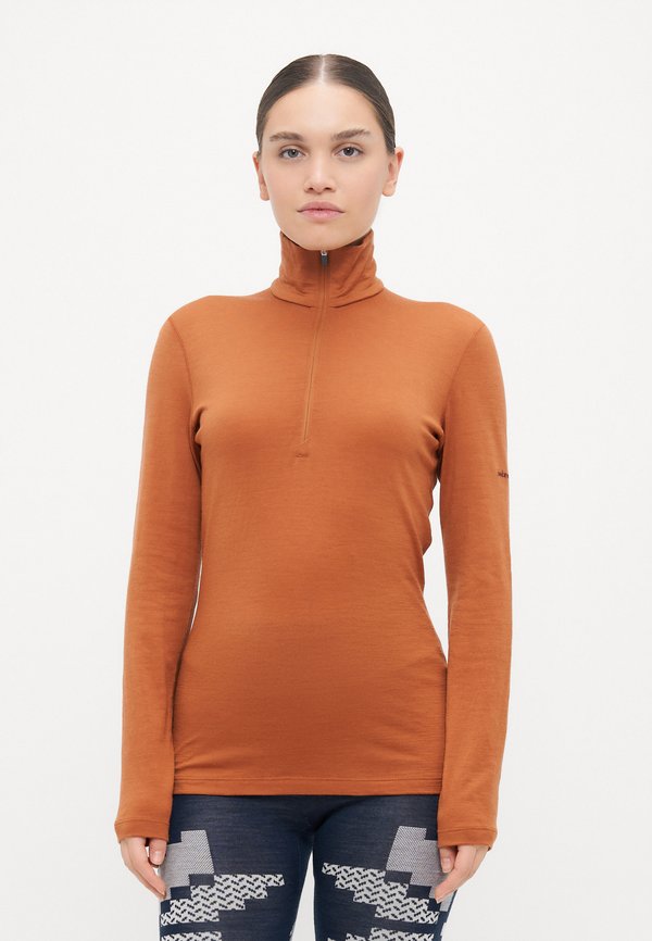 WOMEN HALF ZIP - Undershirt - dark orange