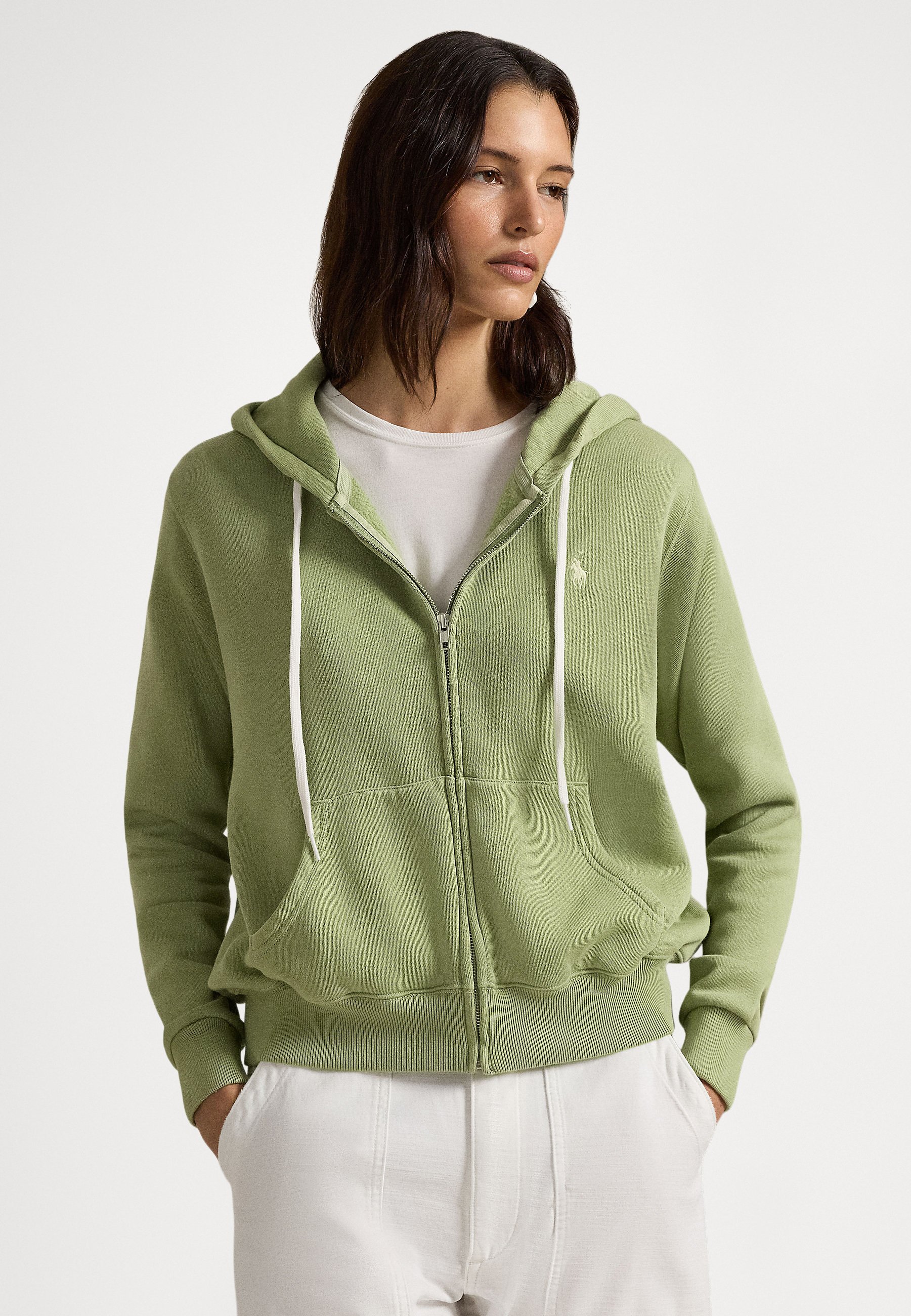 polo zip up hoodie womens
