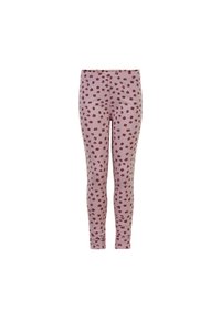 Leggings roses avec un motif léopard en marron foncé. Matériau doux et extensible avec une taille élastique confortable et une coupe ajustée.