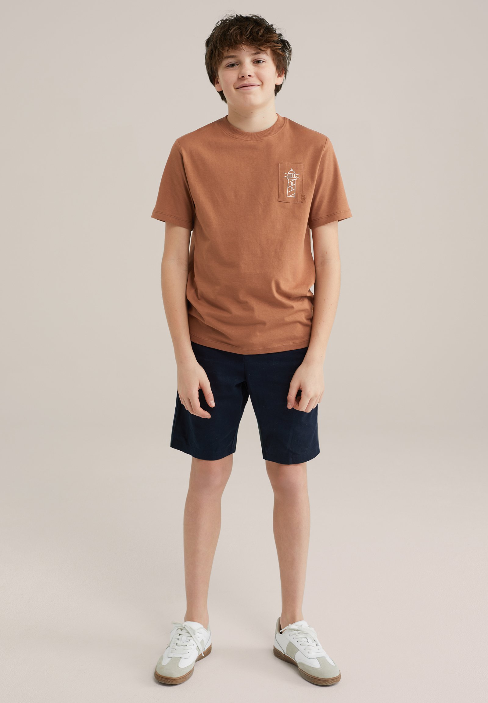 WE Fashion BLUE RIDGE Print T-shirt cinnamon brown/mottled