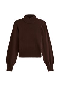 HIGH NECK BATWING - Jersey de punto - dark brown