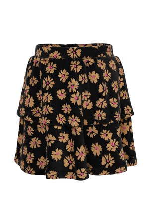 WINTER FLOWER - A-lijn rok - zwart