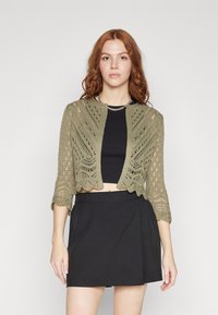 JDY JDYSUN CROPPED CARDIGAN - Vesta na kopčanje - deep lichen green