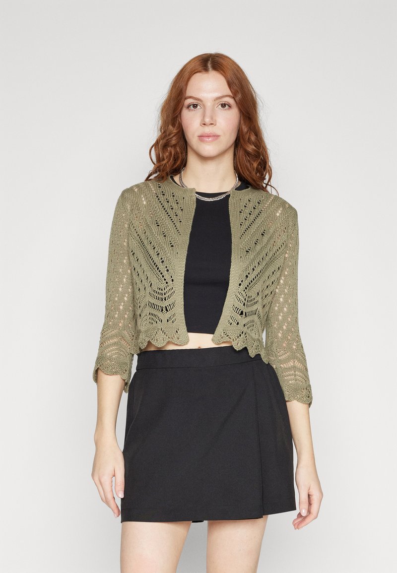 JDY JDYSUN CROPPED CARDIGAN - Vesta na kopčanje - deep lichen green